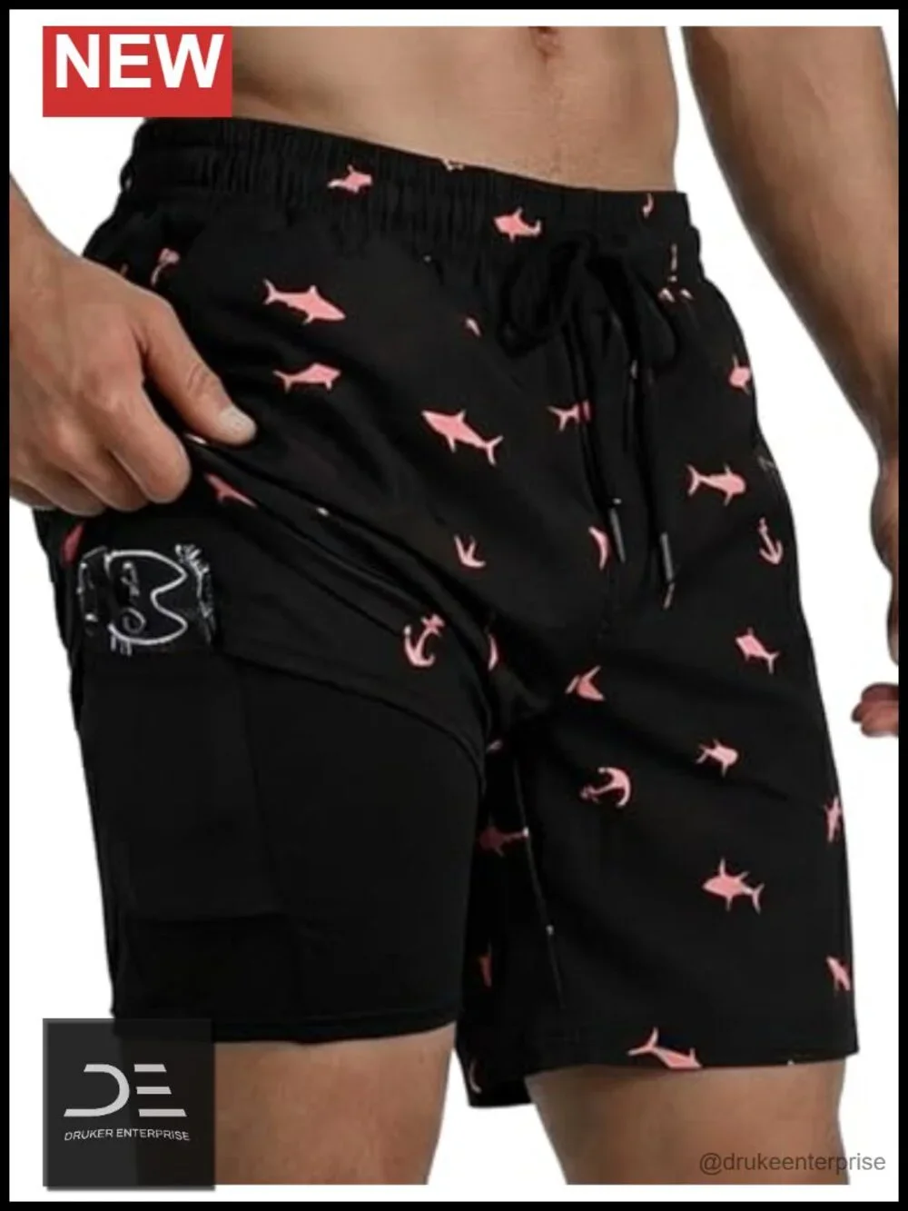 Mens Swim Trunks with Compression Liner 5